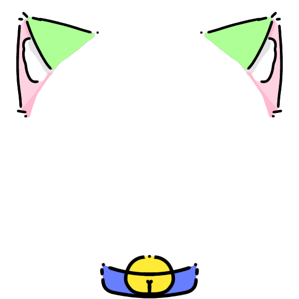 blue collar green cat ears Decoration